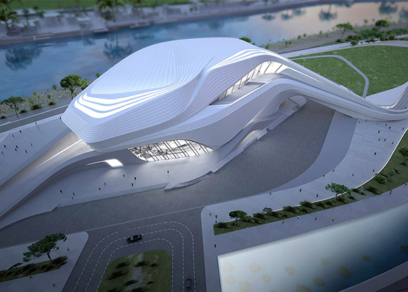Grand Théâtre de Rabat (2010-2023) in Morocco, designed by Zaha Hadid Architects: The poetics of the object; Zoning related to the GRC façade panels; The laying of the skin (source: incide.co.uk). AGATHÓN 14 | 2023
