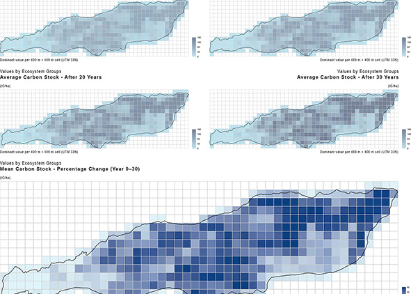 Mean annual growth rates (r) assigned to ecosystem groups and used in the compound-growth model to estimate the evolution of carbon stock and sequestration potential over time (credit: the Authors, 2026). AGATHÓN 19 | 2026