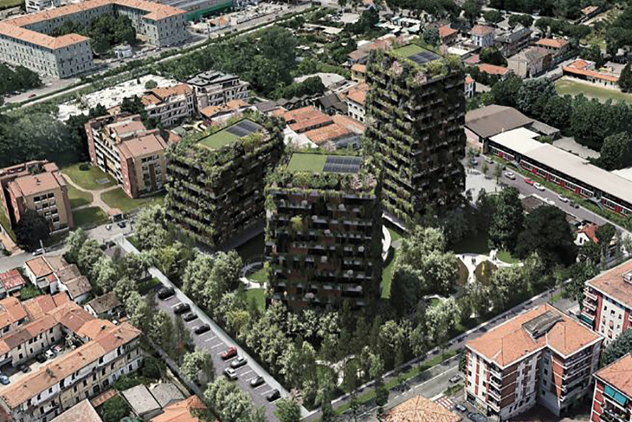 The Three Vertical Woods project in the former industrial area of Viale Foscolo in Monza, designed by Stefano Boeri, 2021 (source: milano.corriere.it, 2022) – AGATHÓN 11_2022