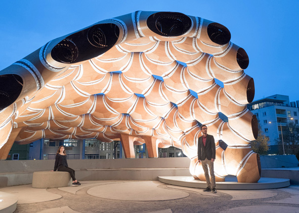 ICD/ITKE Research Pavilion in Stuttgart, designed by Achim Menges and Jan Knippers, 2015-16 (source: dezeen.com). AGATHÓN 12 | 2022