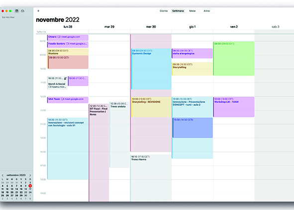 Organizing work through digital calendar slots (credit: P. Tamborrini and S. Cretaio, 2023). AGATHÓN 14 | 2023