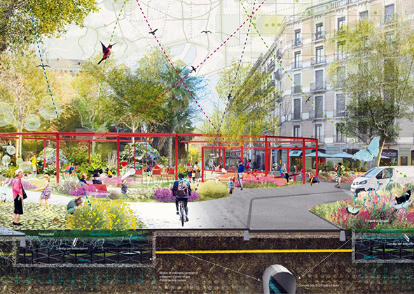 The future garden at the intersection of Consell de Cent and Enrique Granados La Razón in Barcelona (source: larazon.es, 2021). AGATHÓN 16 | 2024