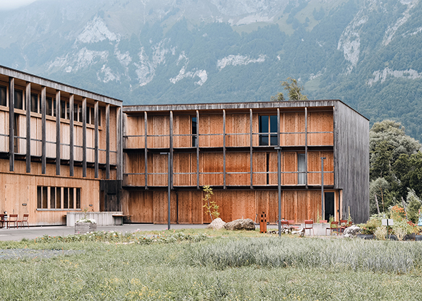 The Landwirtschaftliches Centre St. Gallen viewed from the inner courtyard. (credit: the Authors, 2023). AGATHÓN 16 | 2024