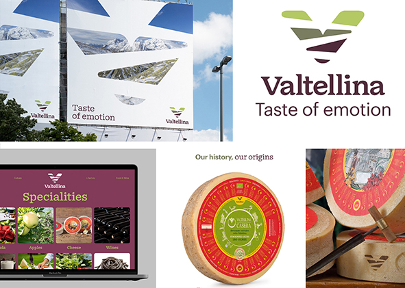 Collective brand ‘Valtellina’ and its applications (2021), designed by Landor Associates (source: marchiovaltellina.it). AGATHÓN 16 | 2024