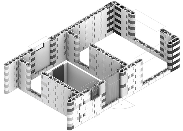 Alternative solution 1: load-bearing masonry in Twist Block (credit: the Authors, 2025). AGATHÓN 17 | 2025